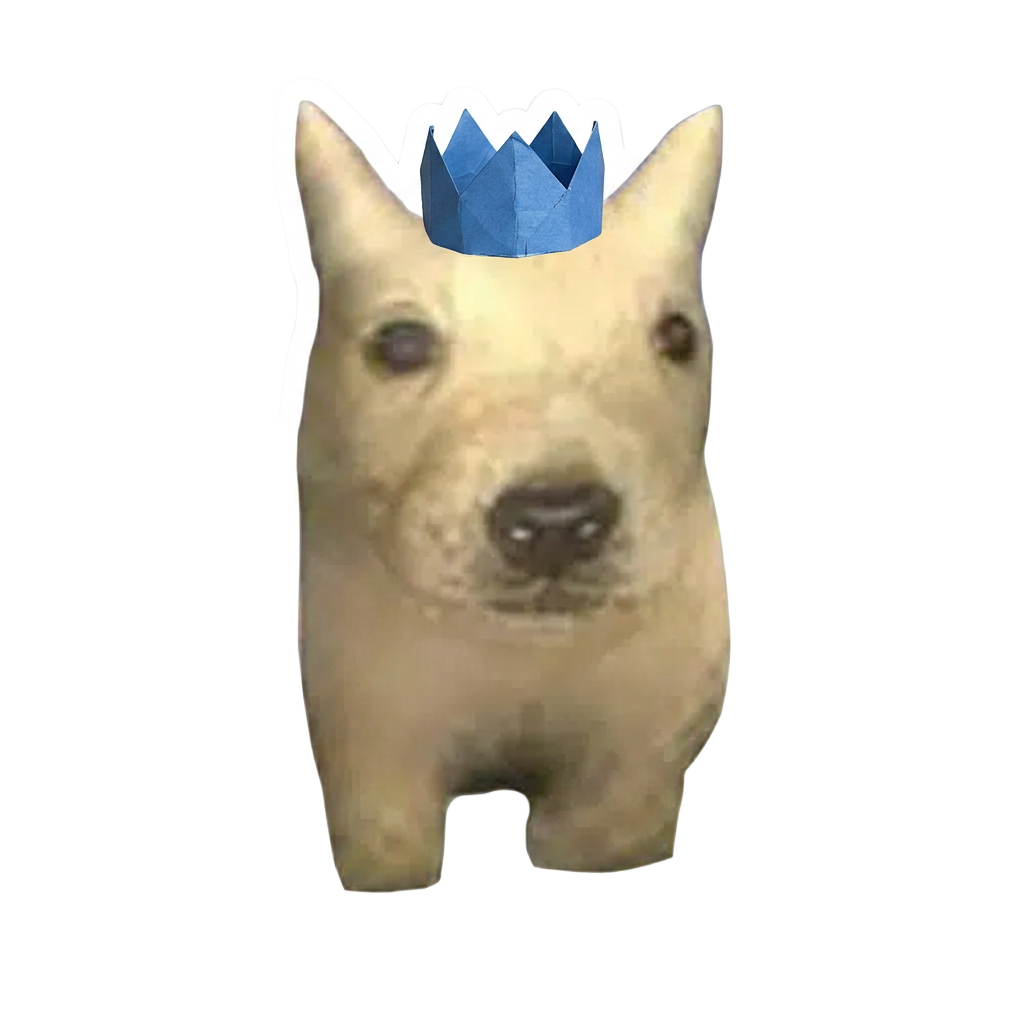 king doog — low poly dog meme sticker