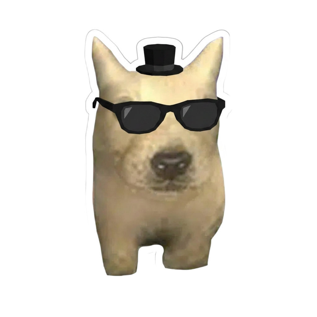 boss doog — low poly dog meme sticker